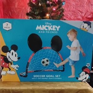 Disney Mickey and Friends Soccer Goal Set - Red and Blue